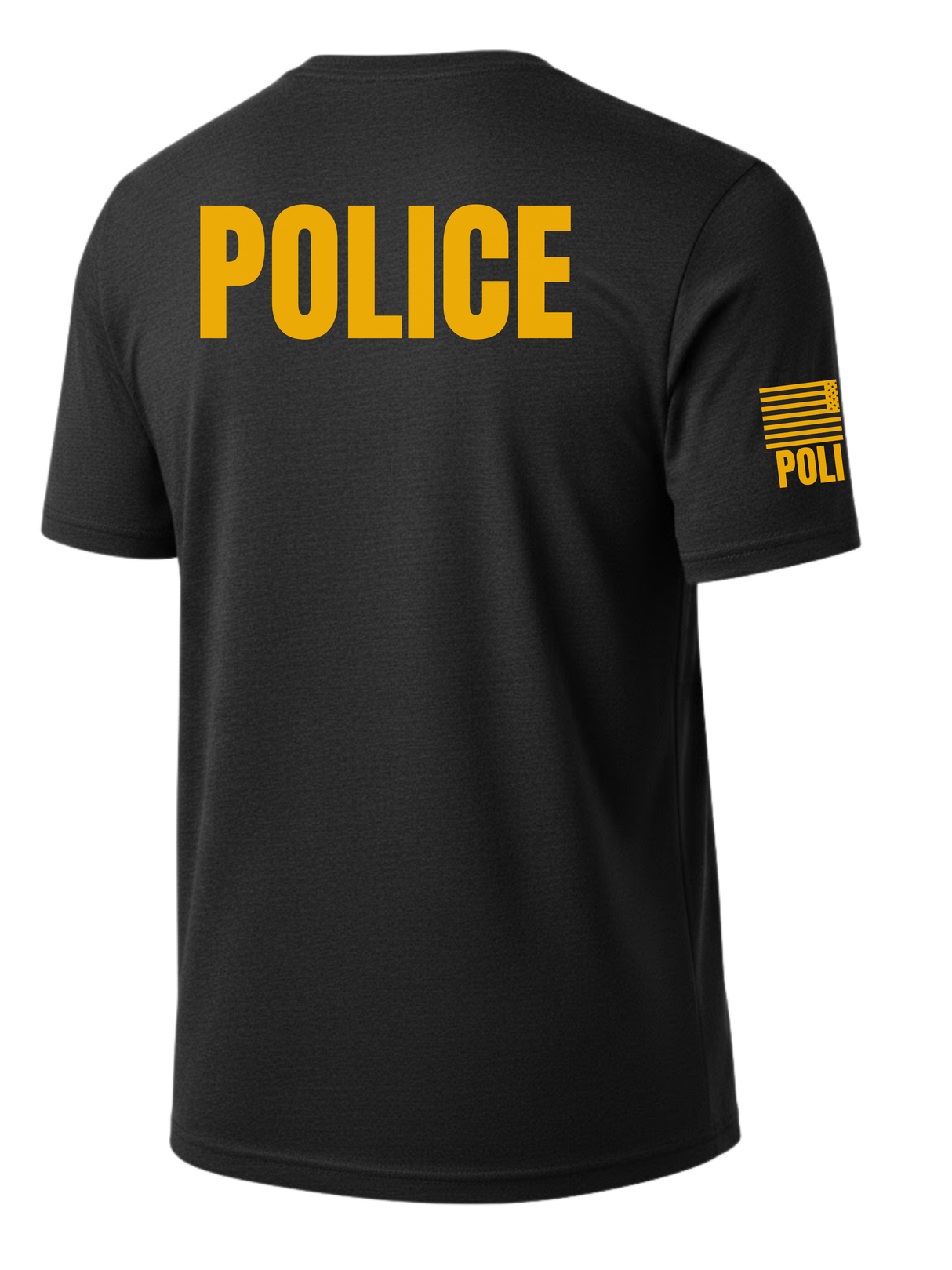 Black Police Men's Shirt - Short Sleeve (Golden Yellow)