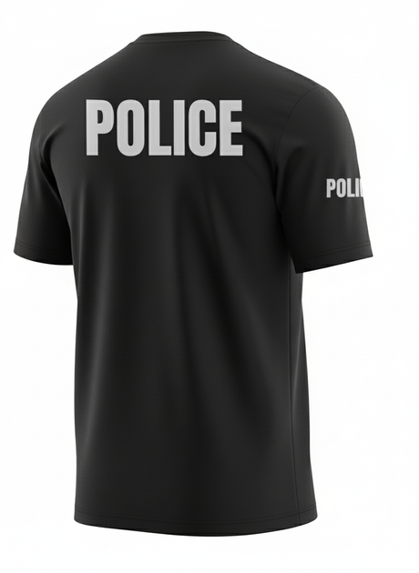 Black Police Men's Shirt - Short Sleeve (Gray)