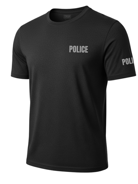 Black Police Men's Shirt - Short Sleeve (Gray)