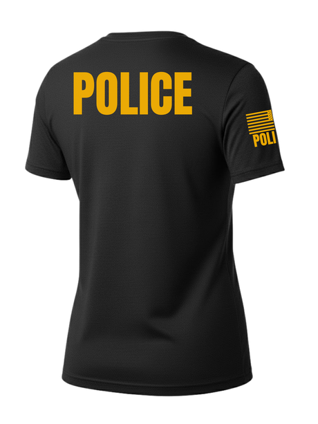 Black Police Women's Shirt - Short Sleeve (Golden Yellow)