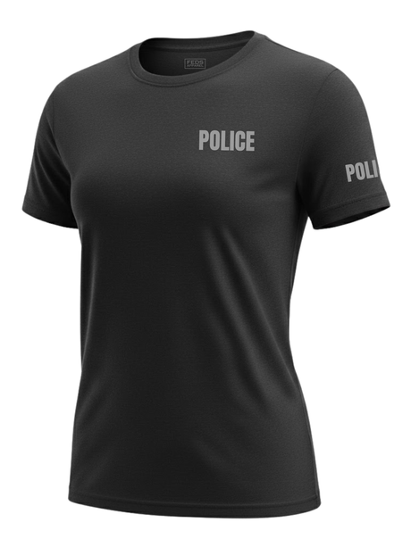Black Police Women's Shirt - Short Sleeve (Gray)