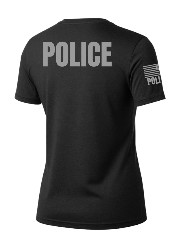 Black Police Women's Shirt - Short Sleeve (Gray)