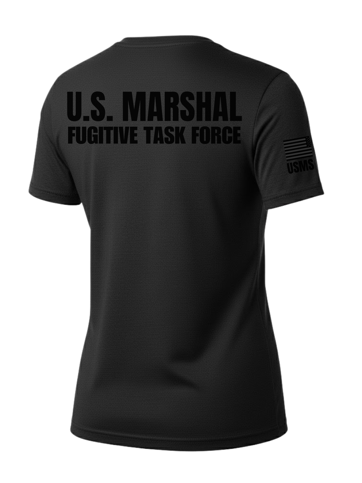 Black US Marshals Service USMS Women's Shirt - Short Sleeve (Black)