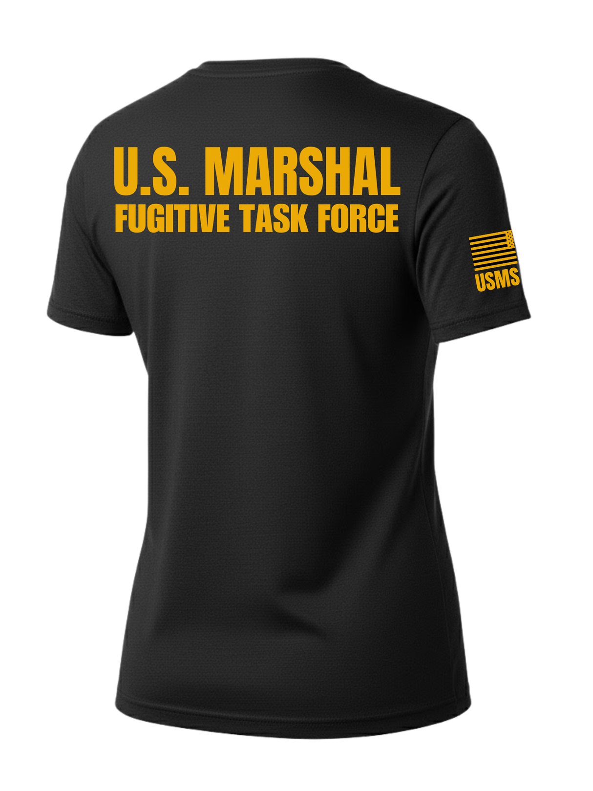 Black US Marshals Service USMS Women's Shirt - Short Sleeve (Golden Yellow)