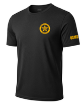 Black US Marshals Service USMS Men's Shirt - Short Sleeve (Golden Yellow)