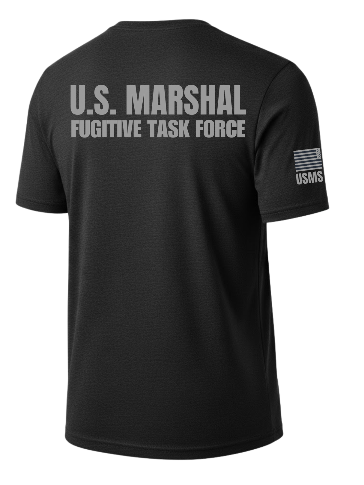 Black US Marshals Service USMS Men's Shirt - Short Sleeve (Gray)