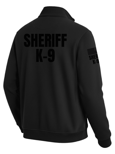 Black Sheriff K-9 Men's Fleece Job Shirt (Black) - Back Police Sheriff Uniform