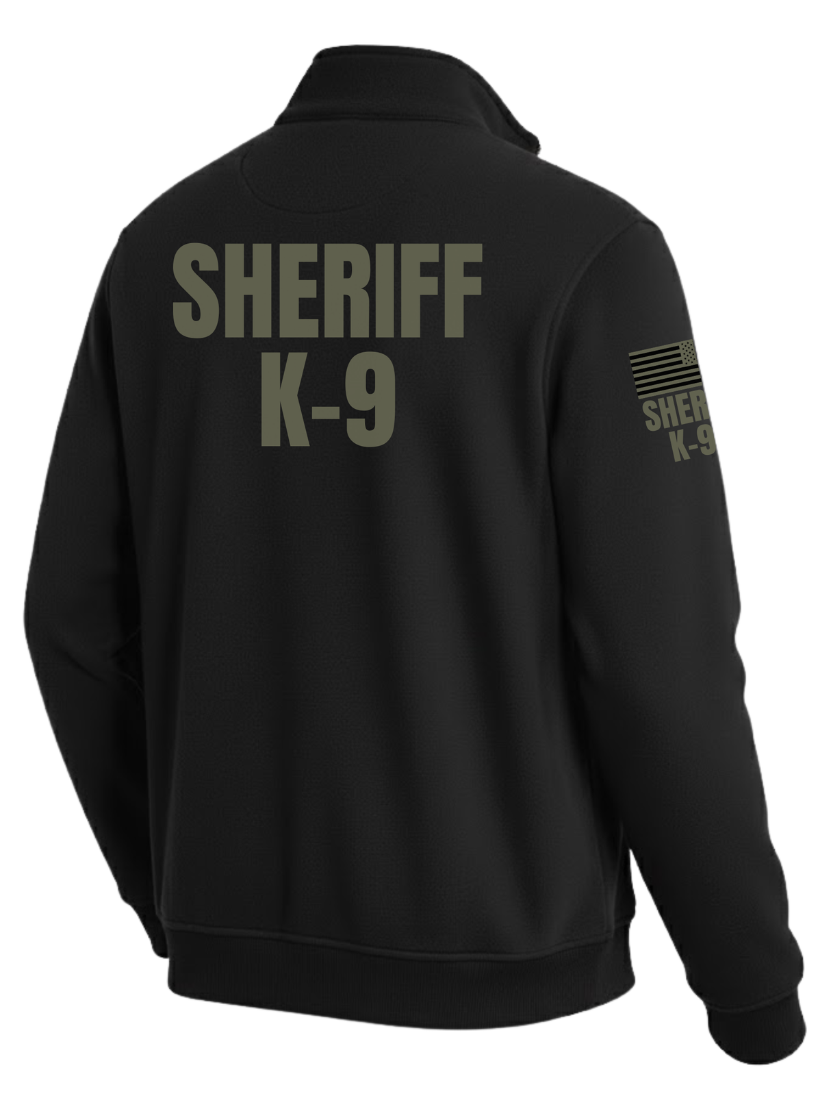 Black Sheriff K-9 Men's Fleece Job Shirt (Green) - Back