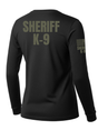 Black Sheriff K-9 Women's Shirt - Long Sleeve (Green) - Back Police Sheriff Uniform