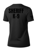 Black Sheriff K-9 Women's Shirt - Short Sleeve (Black) - Back Police Sheriff Uniform