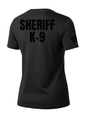 Black Sheriff K-9 Women's Shirt - Short Sleeve (Black) - Back Police Sheriff Uniform