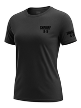Black Sheriff K-9 Women's Shirt - Short Sleeve (Black) - Front Police Sheriff Uniform