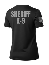 Black Sheriff K-9 Women's Shirt - Short Sleeve (Gray) - Back Police Sheriff Uniform