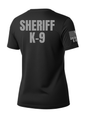 Black Sheriff K-9 Women's Shirt - Short Sleeve (Gray) - Back Police Sheriff Uniform