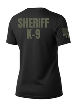 Black Sheriff K-9 Women's Shirt - Short Sleeve (Green) - Back Police Sheriff Uniform