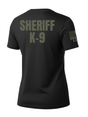 Black Sheriff K-9 Women's Shirt - Short Sleeve (Green) - Back Police Sheriff Uniform