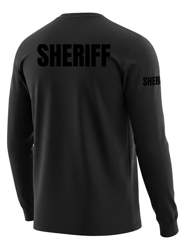 Black Sheriff Men's Shirt - Long Sleeve (Black)