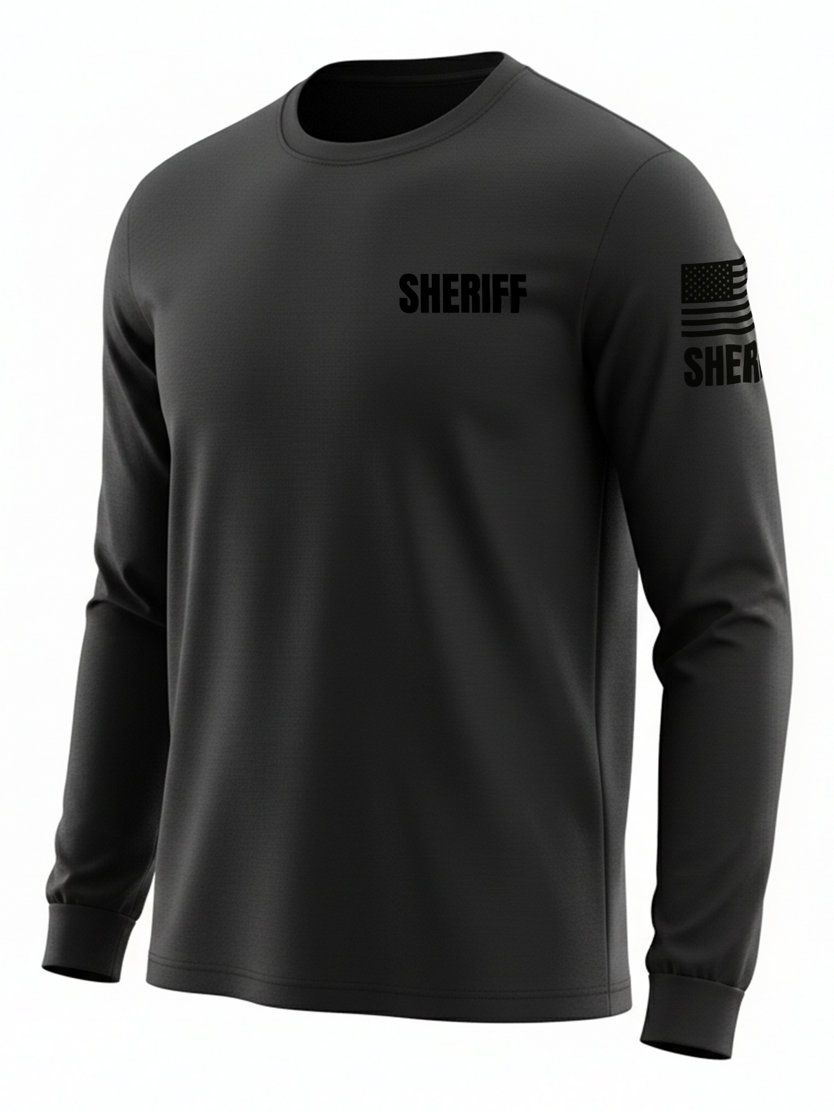 Black Sheriff Men's Shirt - Long Sleeve (Black)