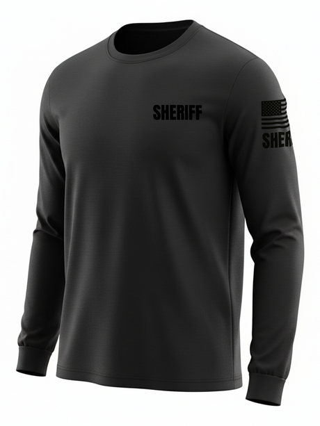 Black Sheriff Men's Shirt - Long Sleeve (Black)