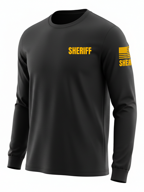 Black Sheriff Men's Shirt - Long Sleeve (Golden Yellow)