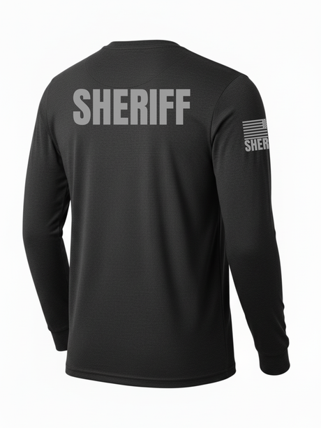 Black Sheriff Men's Shirt - Long Sleeve (Gray)