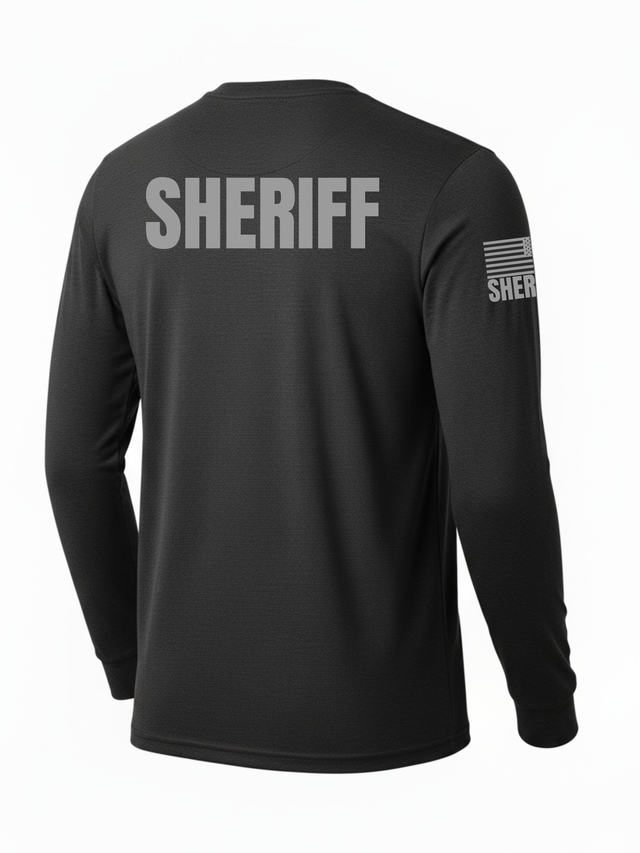Black Sheriff Men's Shirt - Long Sleeve (Gray)
