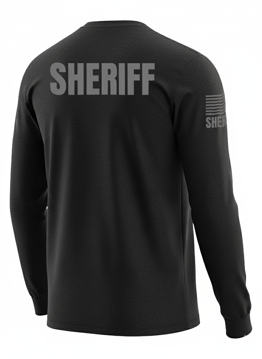 Black Sheriff Men's Shirt - Long Sleeve (Gray)