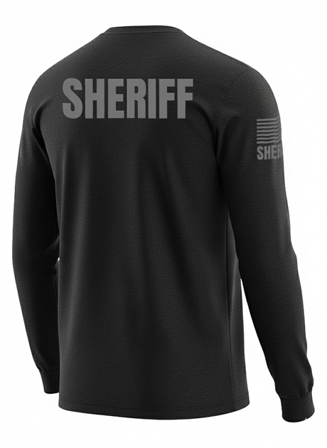 Black Sheriff Men's Shirt - Long Sleeve (Gray)