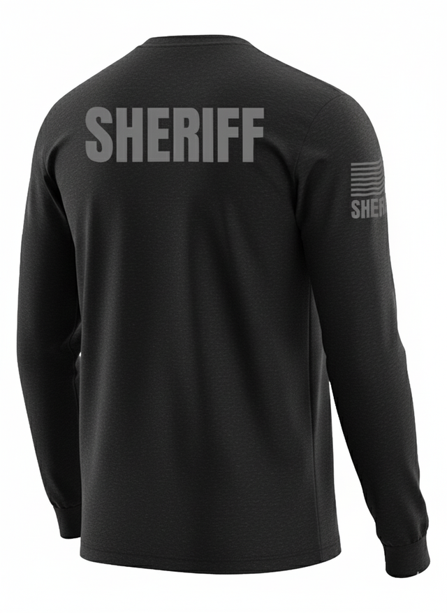 Black Sheriff Men's Shirt - Long Sleeve (Gray)