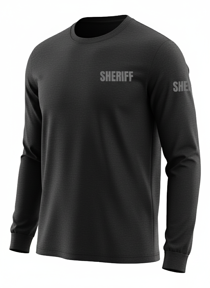 Black Sheriff Men's Shirt - Long Sleeve (Gray)