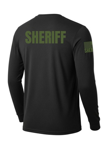 Black Sheriff Men's Shirt - Long Sleeve (Green)