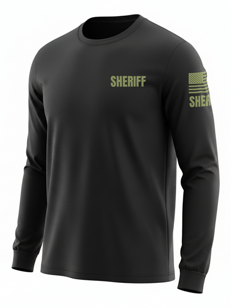 Black Sheriff Men's Shirt - Long Sleeve (Green)1