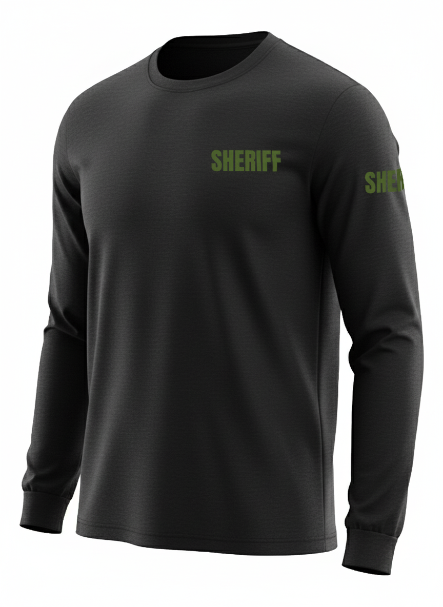 Black Sheriff Men's Shirt - Long Sleeve (Green)
