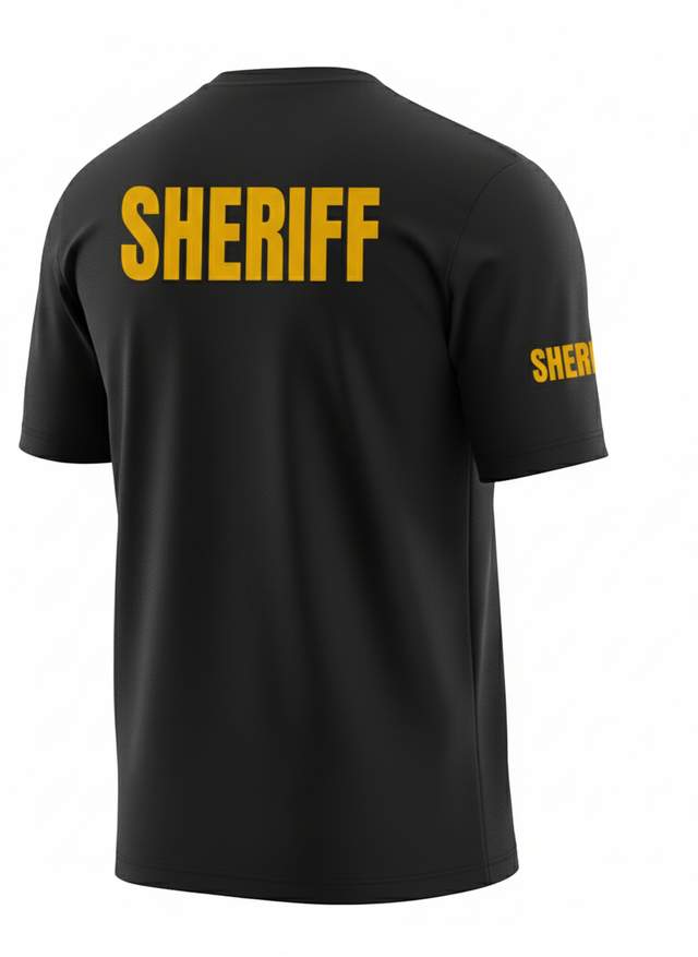 Black Sheriff Men's Shirt - Short Sleeve (Golden Yellow)
