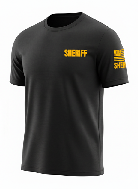 Black Sheriff Men's Shirt - Short Sleeve (Golden Yellow)
