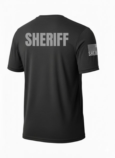 Black Sheriff Men's Shirt - Short Sleeve (Gray)