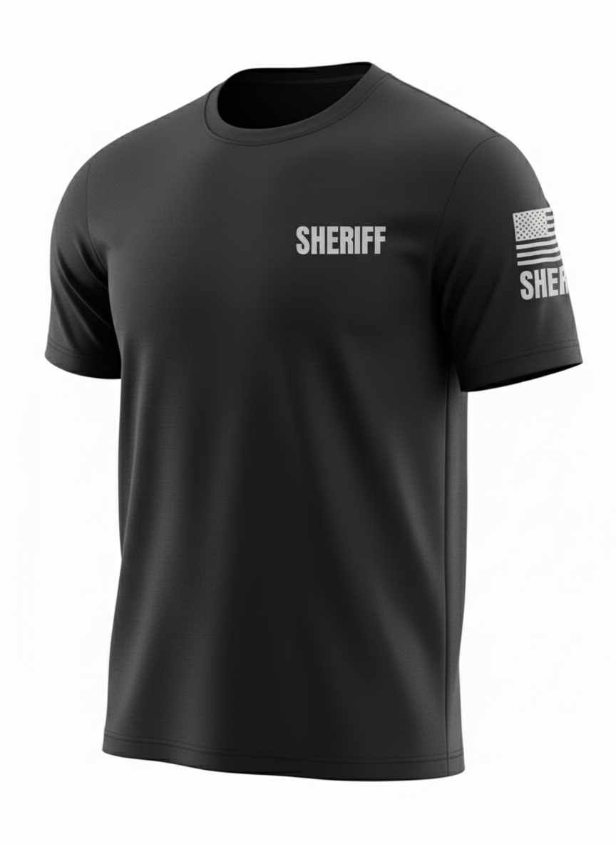 Black Sheriff Men's Shirt - Short Sleeve (Gray)