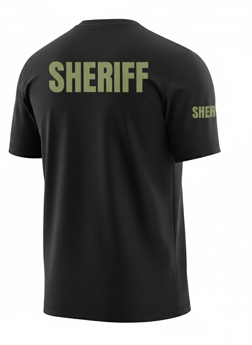 Black Sheriff Men's Shirt - Short Sleeve (Green)