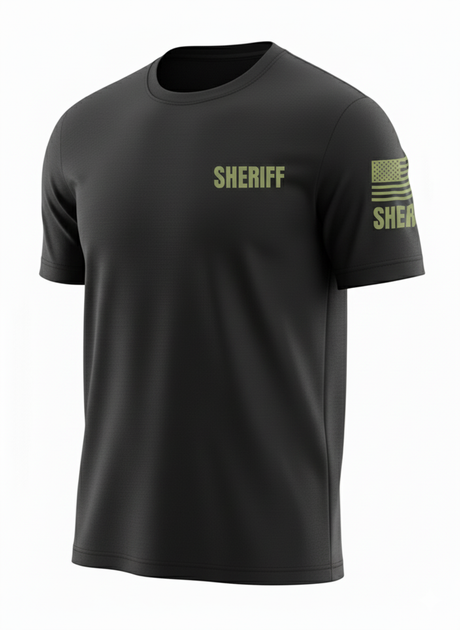 Black Sheriff Men's Shirt - Short Sleeve (Green)