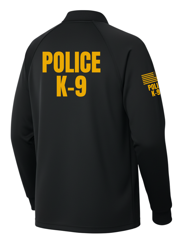 Black Tactical Long Sleeve - Police K-9 Men's Shirt (Yellow)