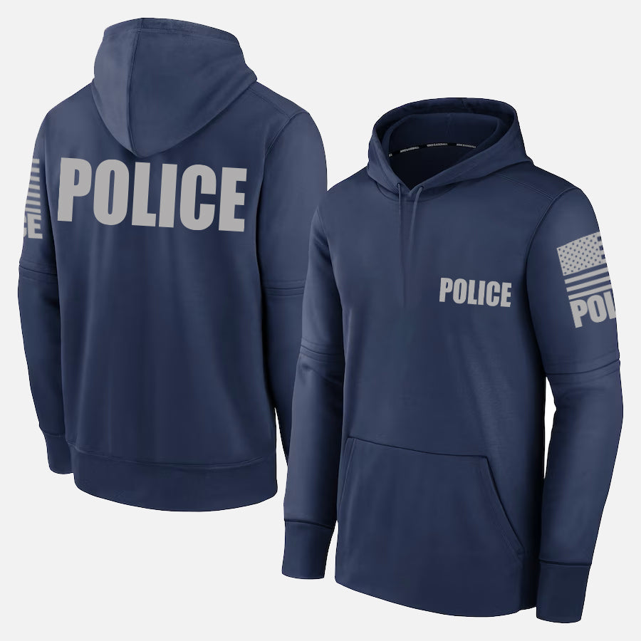 Navy Blue Police Hoodie - Police Hoodie (Grey)