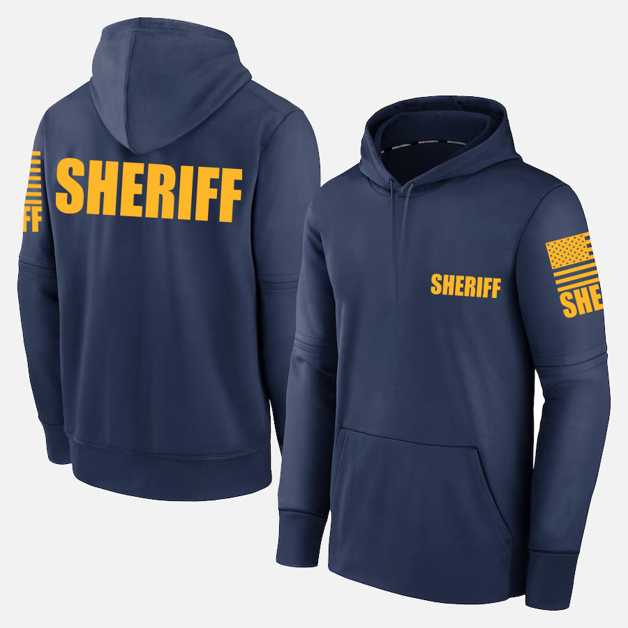 Navy Blue Sheriff Hoodie - Sheriff Hoodie (Golden-Yellow)
