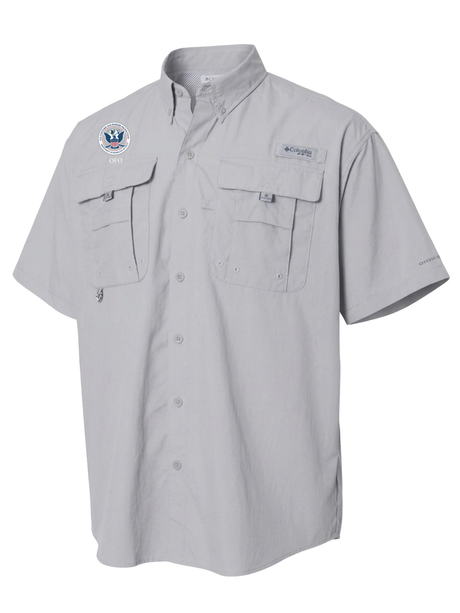 U.S. Customs and Border Protection (CBP) Men's Columbia Bahama™ II Button Up Short Sleeve  Cool Grey government employee uniform shirt