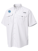 Cybersecurity and Infrastructure Security Agency (CISA) Men's Columbia Bahama™ II Button Up Short Sleeve  White government employee uniform shirt