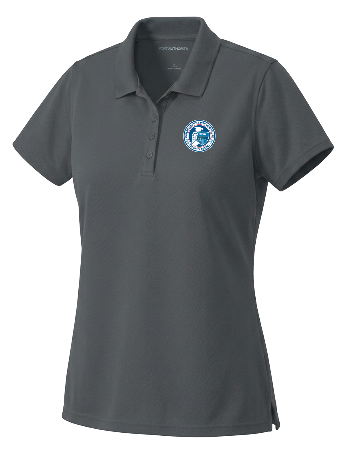 Cybersecurity and Infrastructure Security Agency (CISA) Women's Dri Fit Polo  Slate Gray government employee uniform shirt