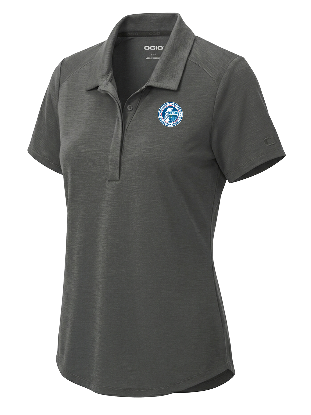 Cybersecurity and Infrastructure Security Agency (CISA) Women's Polo Slate Gray government employee uniform shirt