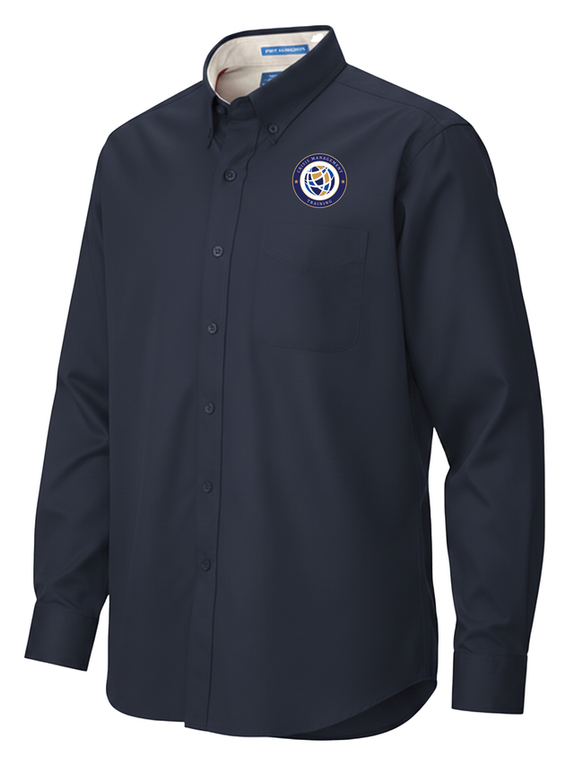 Crisis Management Training (CMT) Men's Button Up  Navy Blue government employee uniform shirt