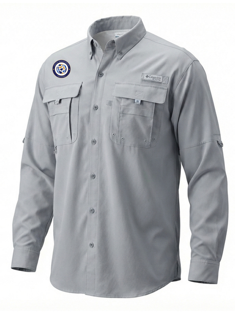 Crisis Management Training (CMT) Men's Columbia Bahama™ II Button Up Long-Sleeve  Cool Grey government employee uniform shirt