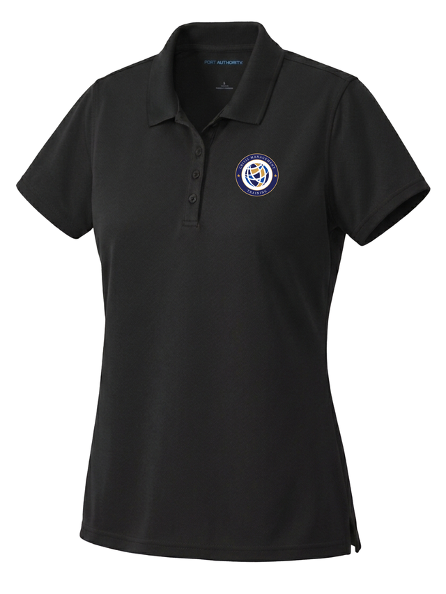 Crisis Management Training (CMT) Women's Dri Fit Polo  Black government employee uniform shirt