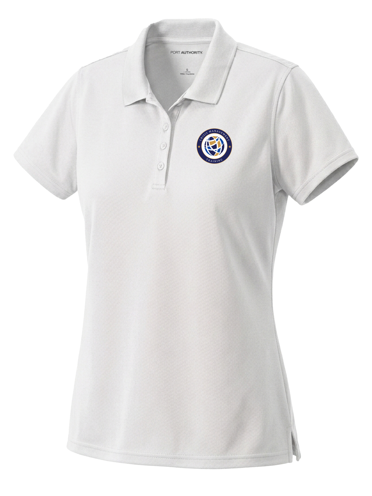 Crisis Management Training (CMT) Women's Dri Fit Polo  White government employee uniform shirt